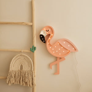 Little Lights – Lampă de veghe Flamingo din pin masiv