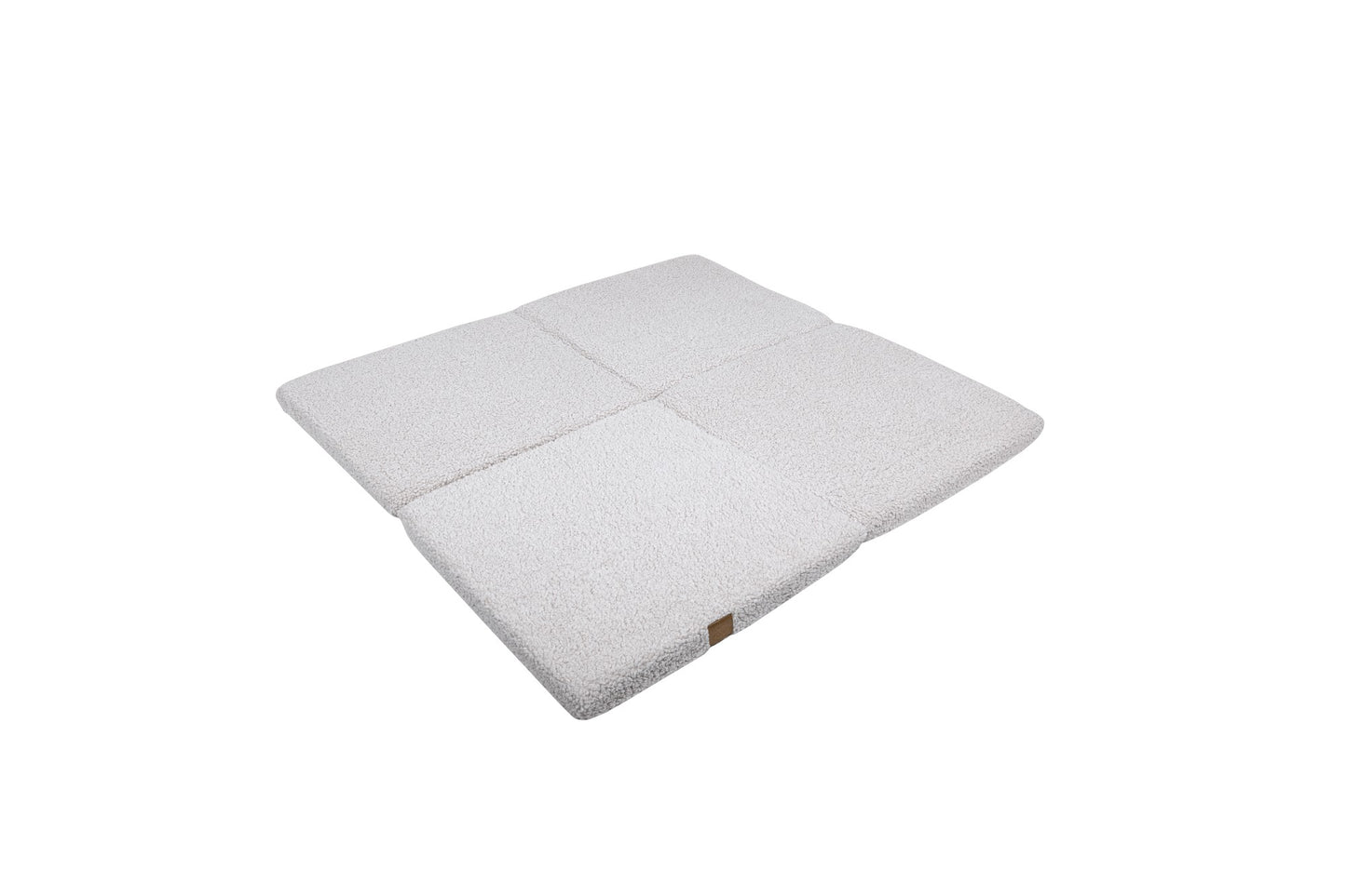 MeowBaby Play Mat for Kids Square Bearly White – rolled mat easy to transport and store | Nestling