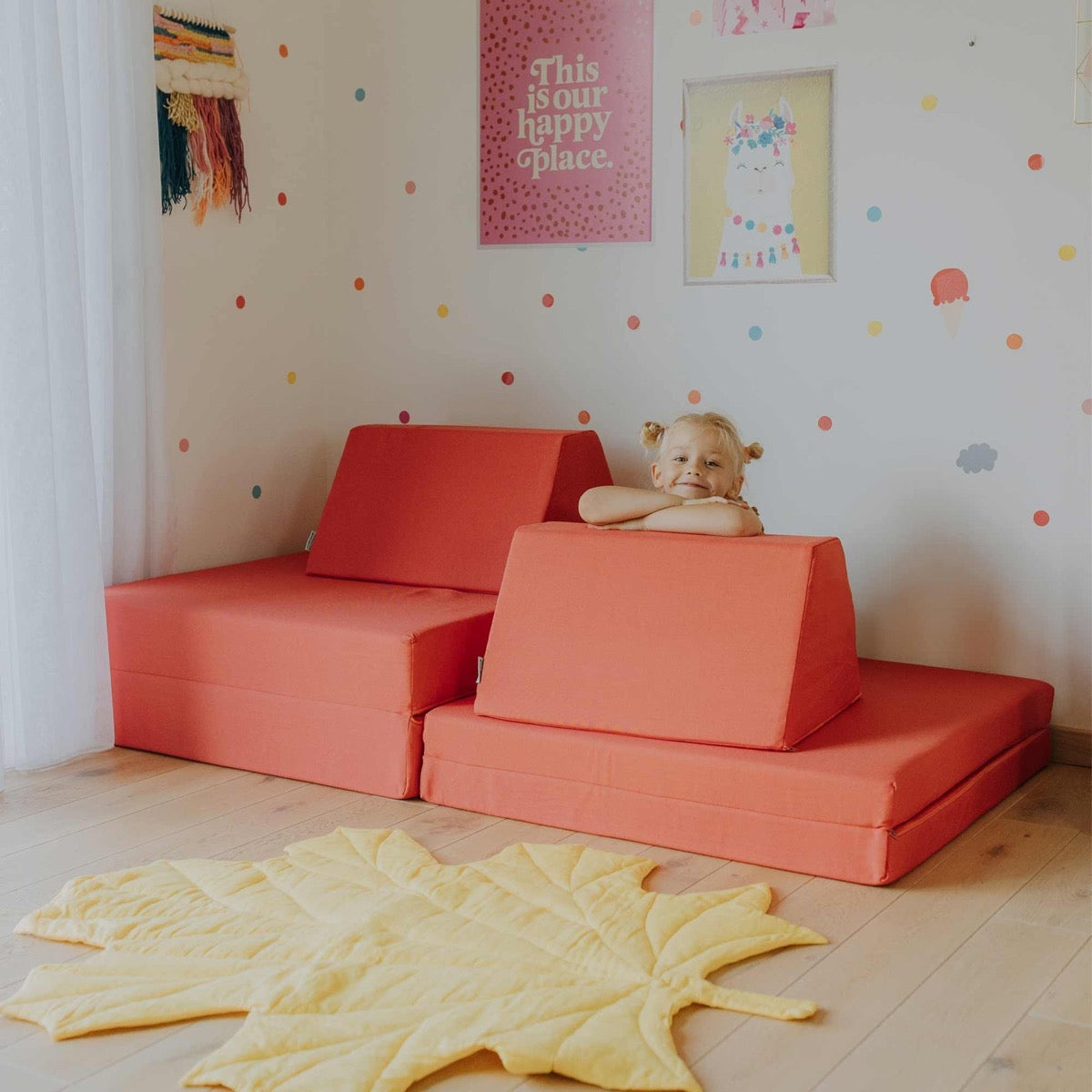 Monboxy Activity Play Mattress Set Coral Foam Sofa – full set all coral foam pieces together | Nestling