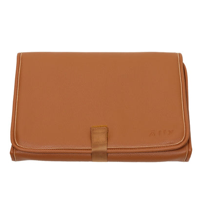 Tan vegan leather changing clutch wallet accessory for the diaper backpack