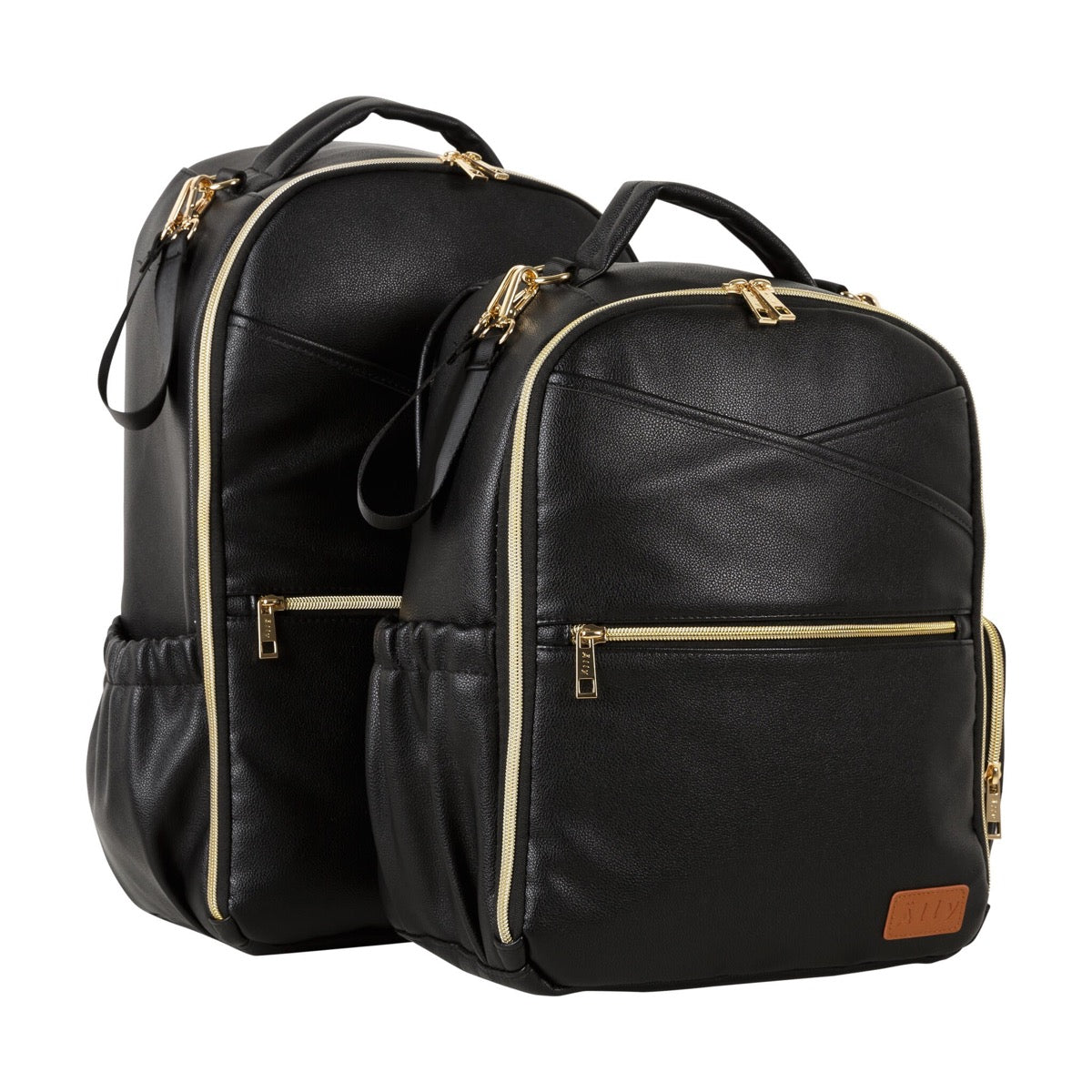 Small Ally Scandic diaper backpack next to large size comparison