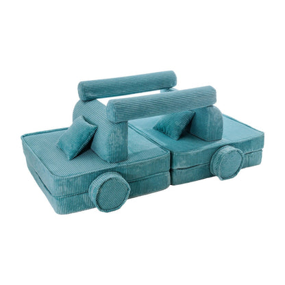 MeowBaby Large Modular Sofa – Premium Corduroy – Turquoise