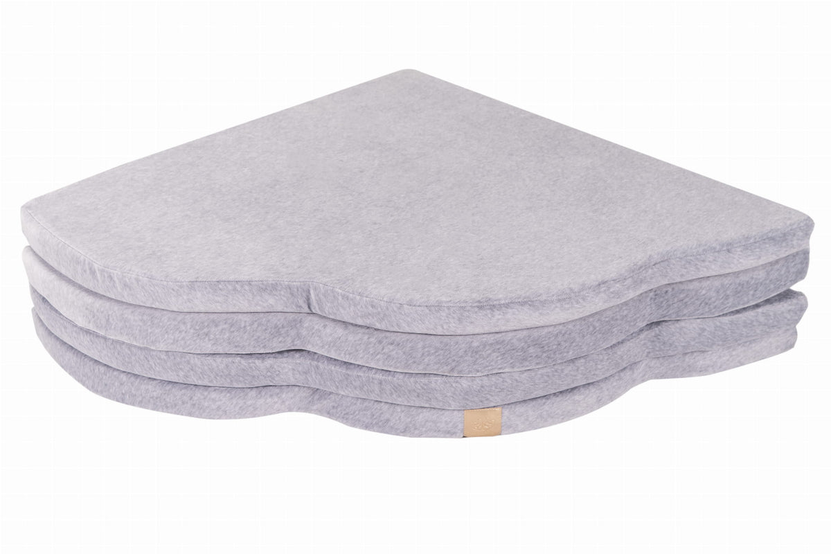 MeowBaby Play Mat for Kids – Cloud Shaped Velvet – Light Grey