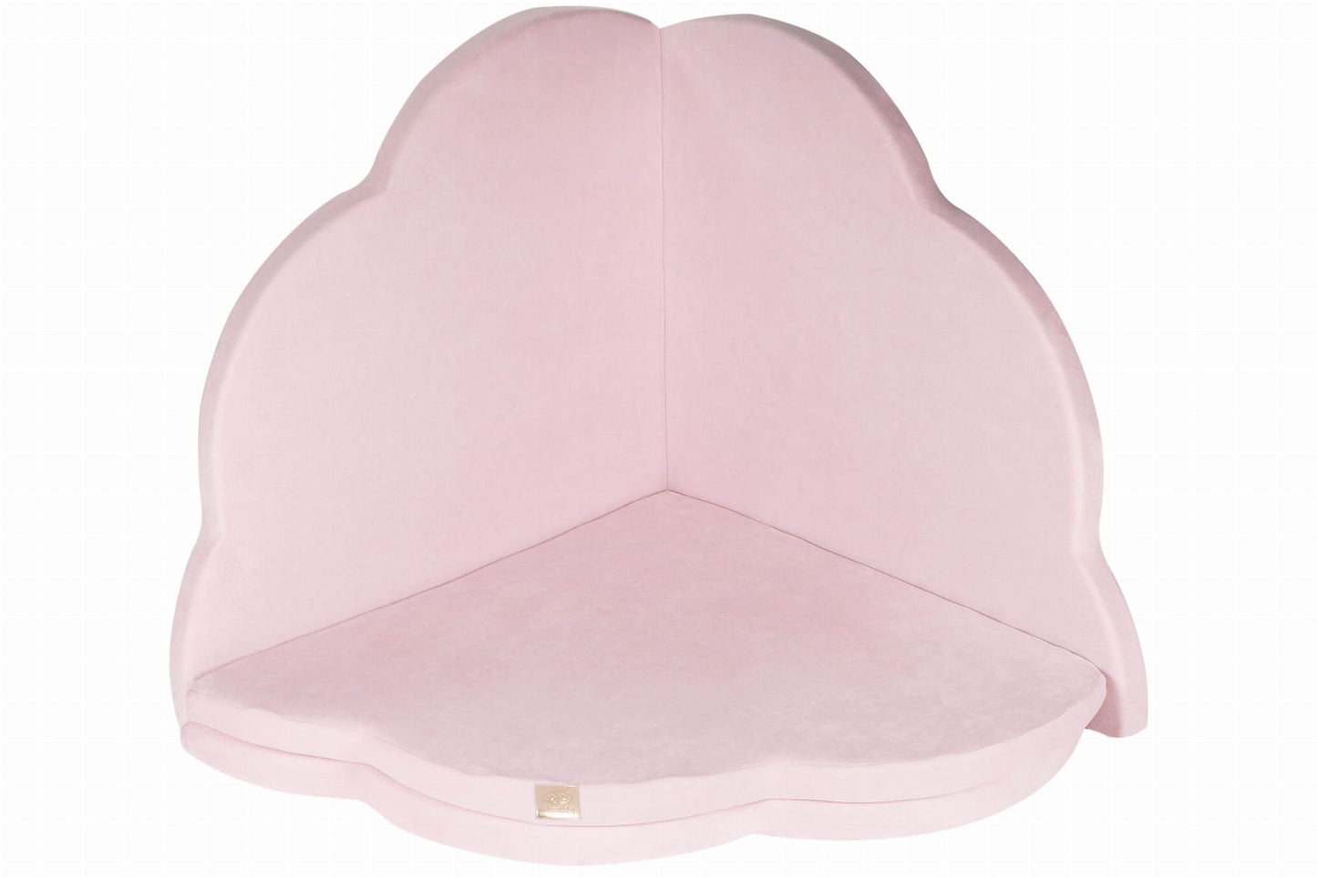 Interior view of pink cloud shaped play mat with cushioned base