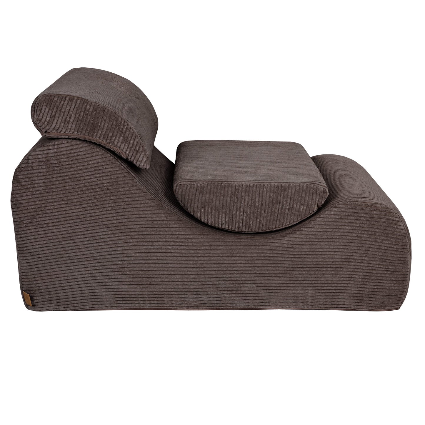 Brown Wave Lounger top view showing headrest and footrest cushion placement