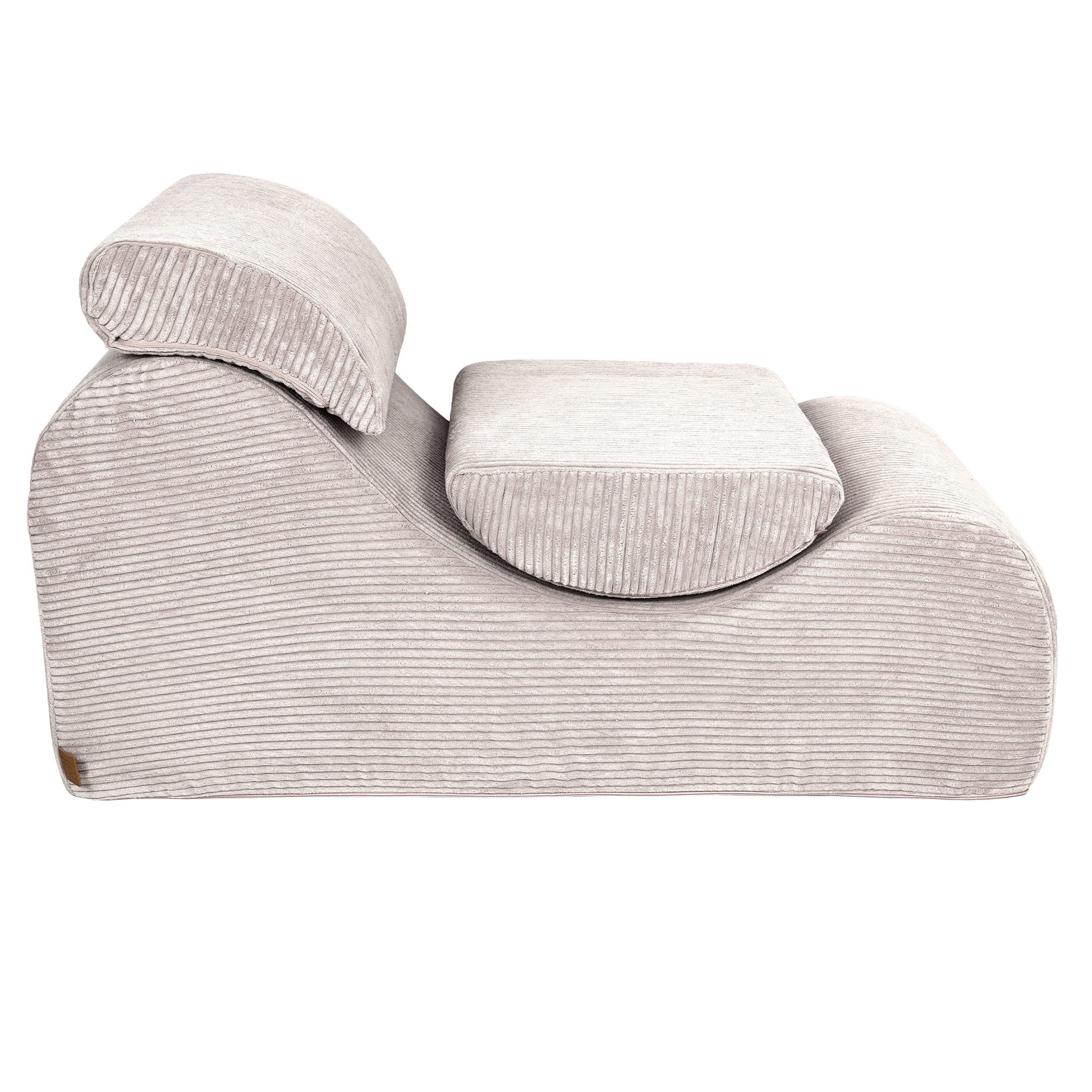 Wave Lounger ecru chair top-down view showing contoured seating with attached pillows