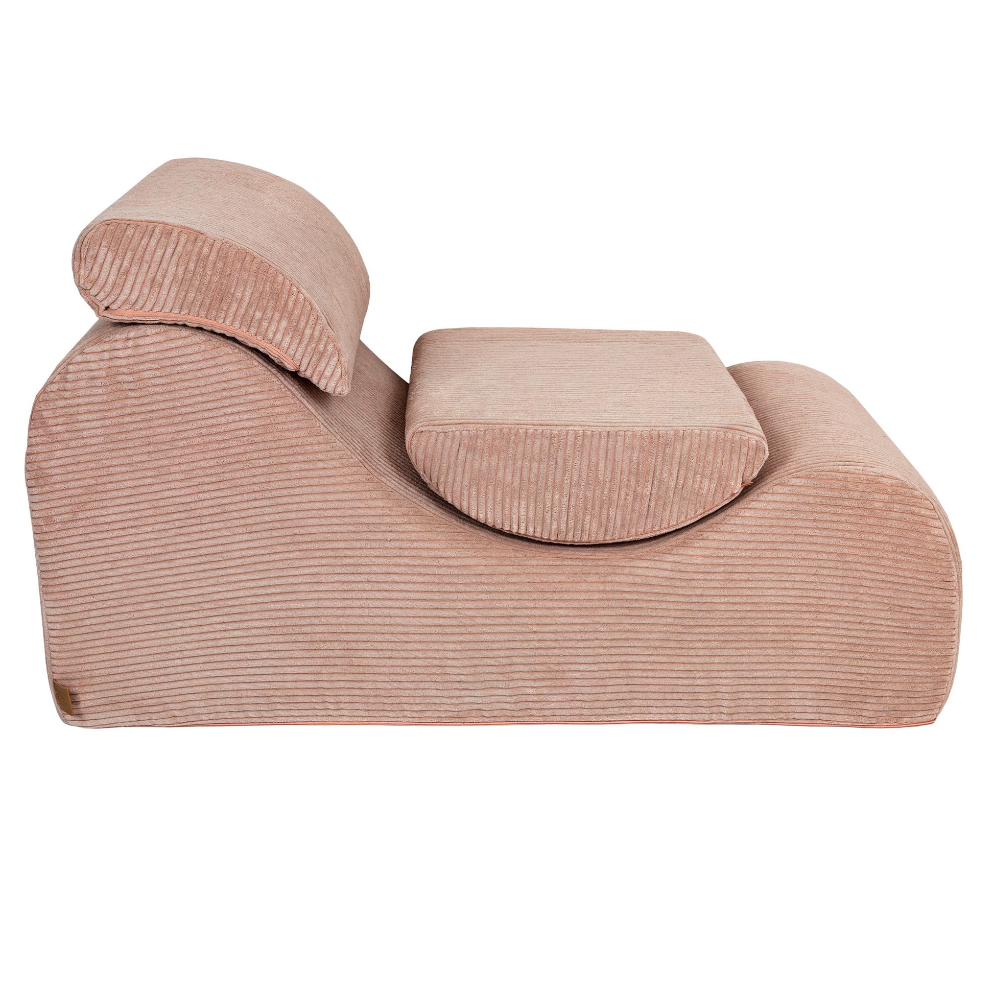 Wave Lounger top view displaying removable pillow and cushioned seat in powder rose