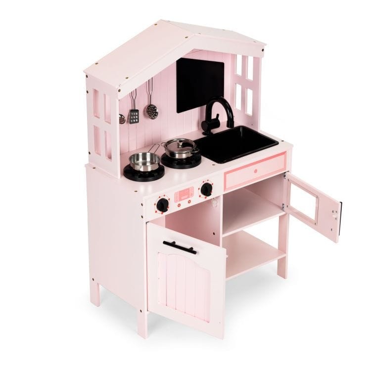 Angelove Pink Wooden Play Kitchen Oven Accessories – dimensions measurements pink toy kitchen | Nestling