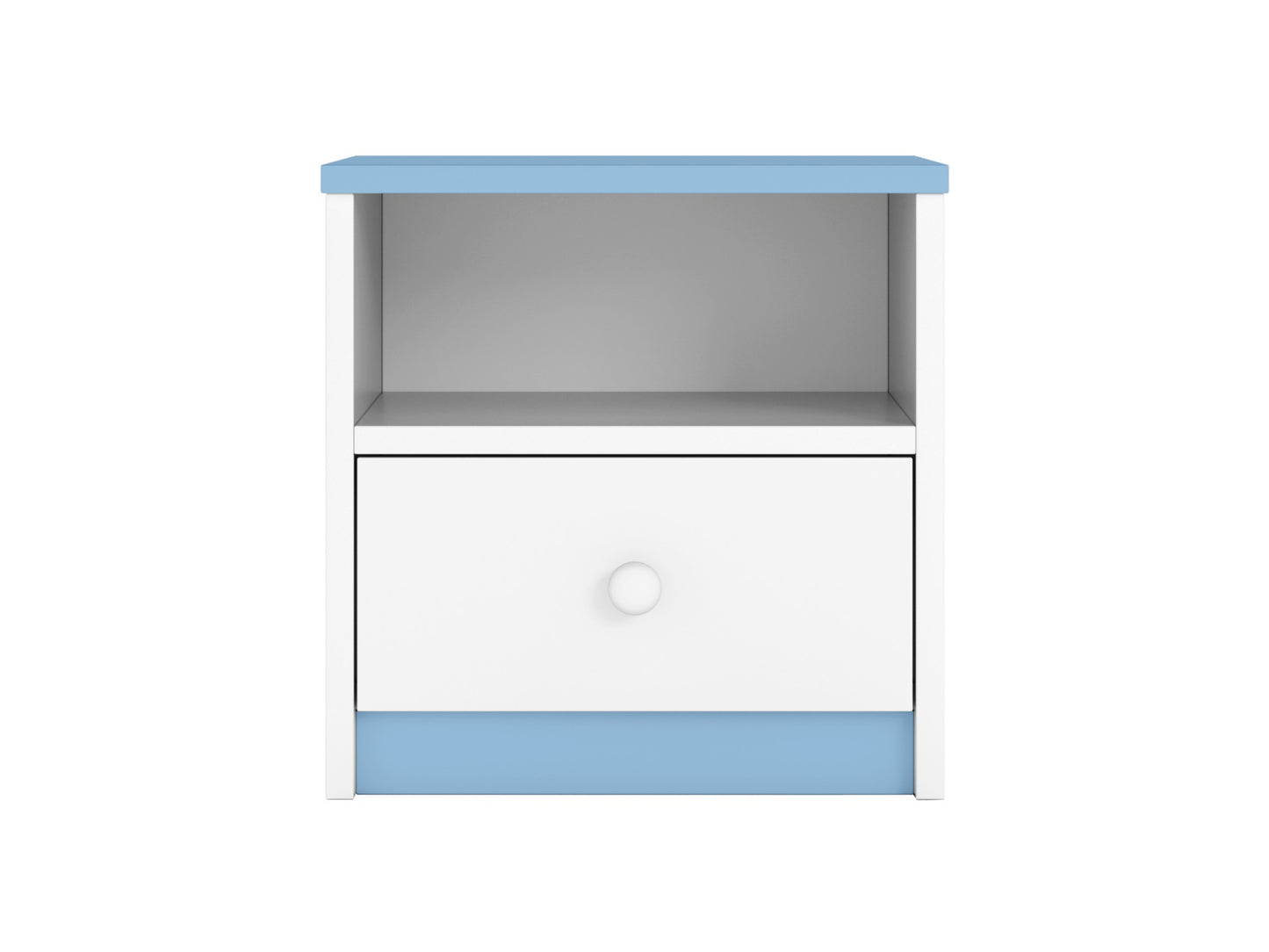 Blue and white Babydreams bedside table color variant