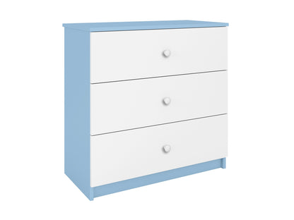Babydreams Chest of Drawers Nursery Storage – angled view of white nursery dresser | Nestling