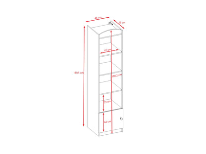 Babydreams shelf dimension diagram with measurements for height, width and shelf spacing