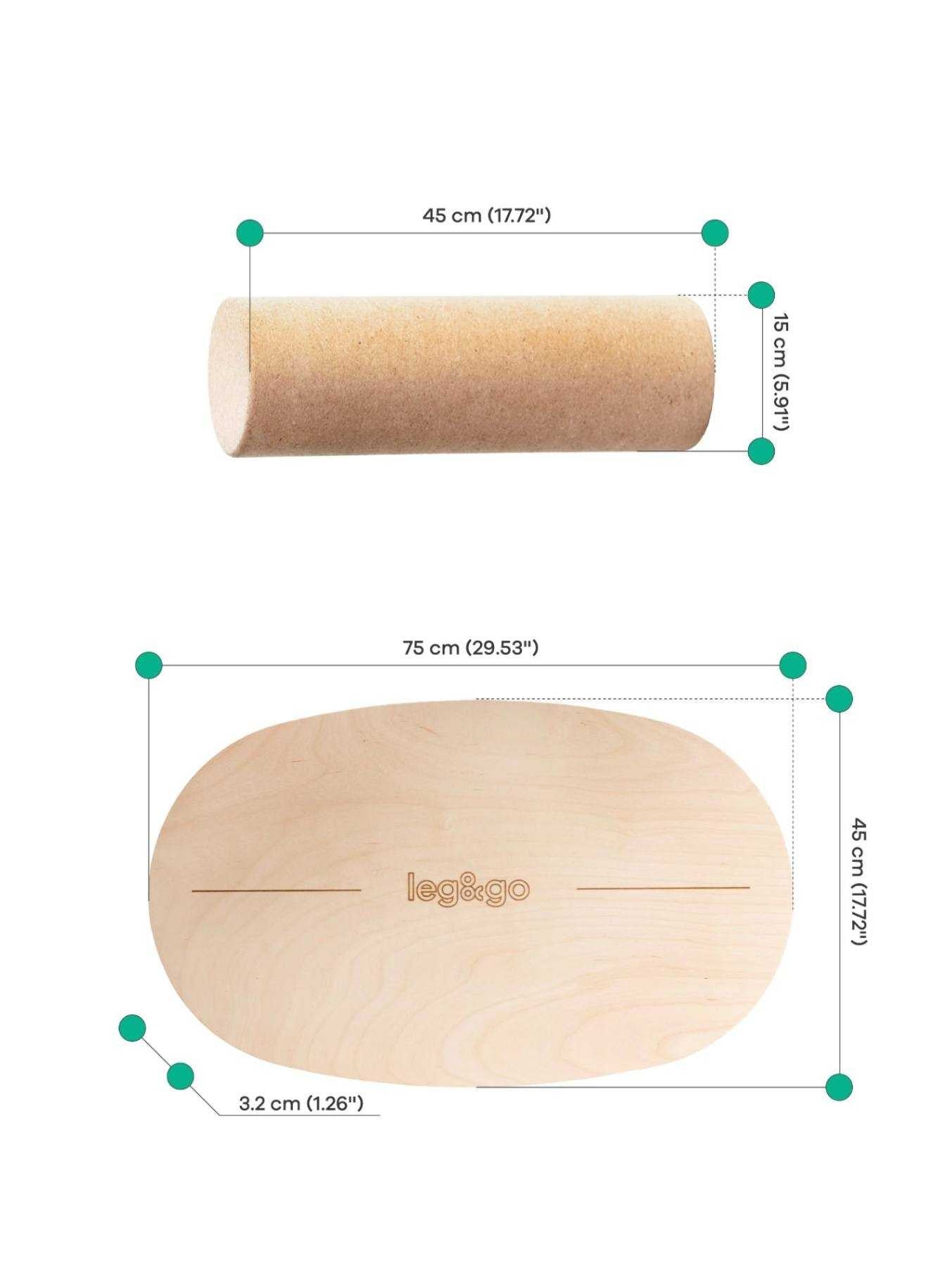 leg&go Round Balance Board With Exercise Roll – Side Logo | Nestling