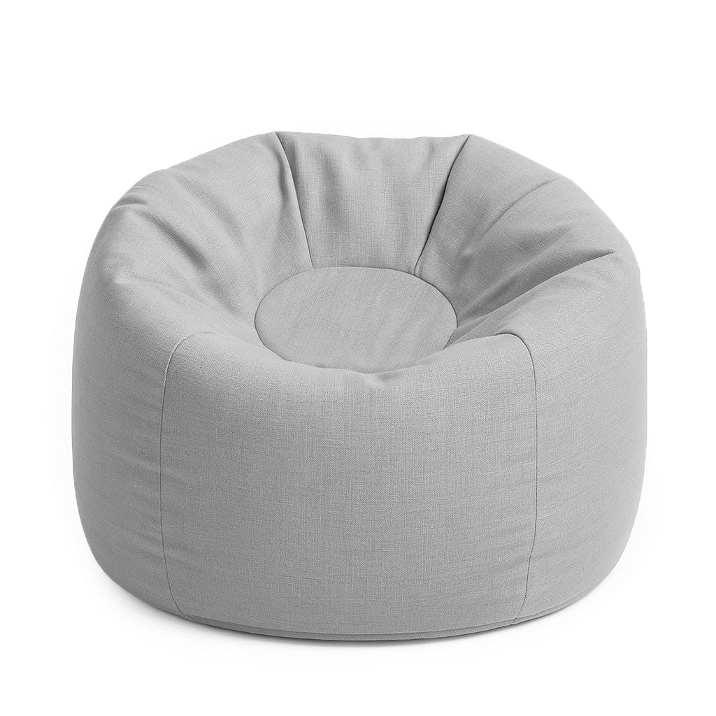 Fog gray Floreo bean bag with soft fabric cover and modern rounded shape