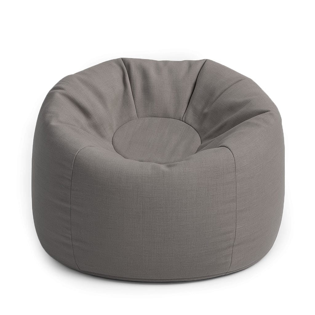 Taupe Floreo bean bag with soft water-resistant cover and rounded shape