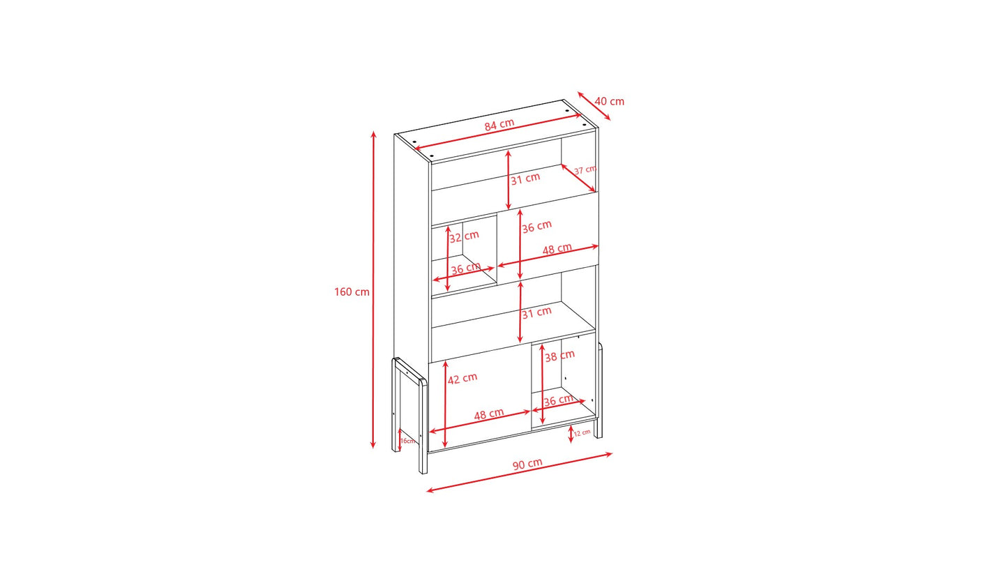 Bookshelf Victor Kids Scandinavian Bookcase Oak Legs – open shelves kids storage unit | Nestling