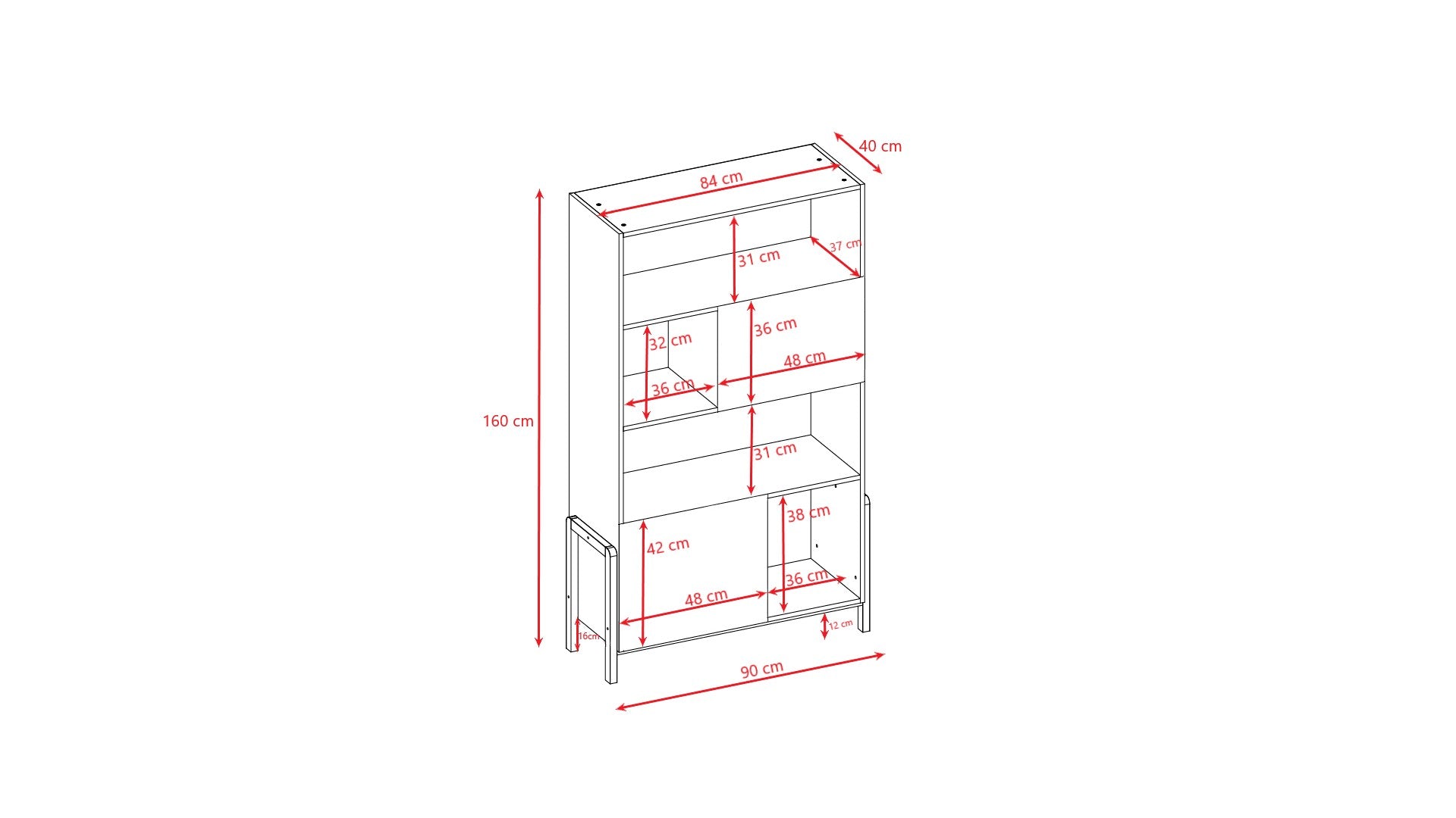 Bookshelf Victor Kids Scandinavian Bookcase Oak Legs – open shelves kids storage unit | Nestling