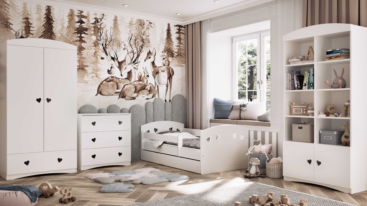 Julia white dresser as part of coordinated nursery furniture collection set