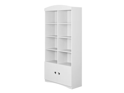 Julia double bookshelf side angle view showing dual column storage design