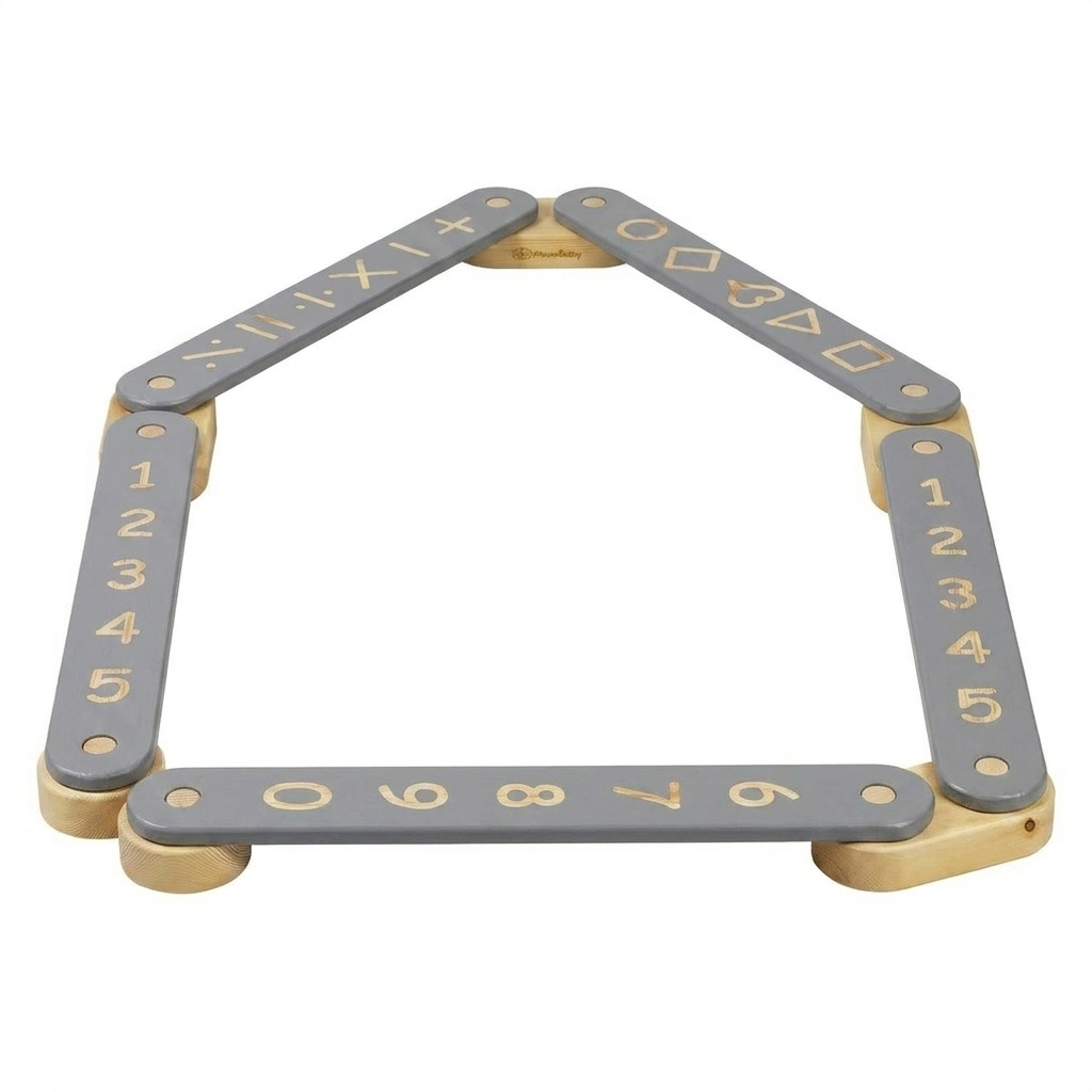 MeowBaby Wooden Balance Beam Sensory Path for Kids – grey beam set | Nestling