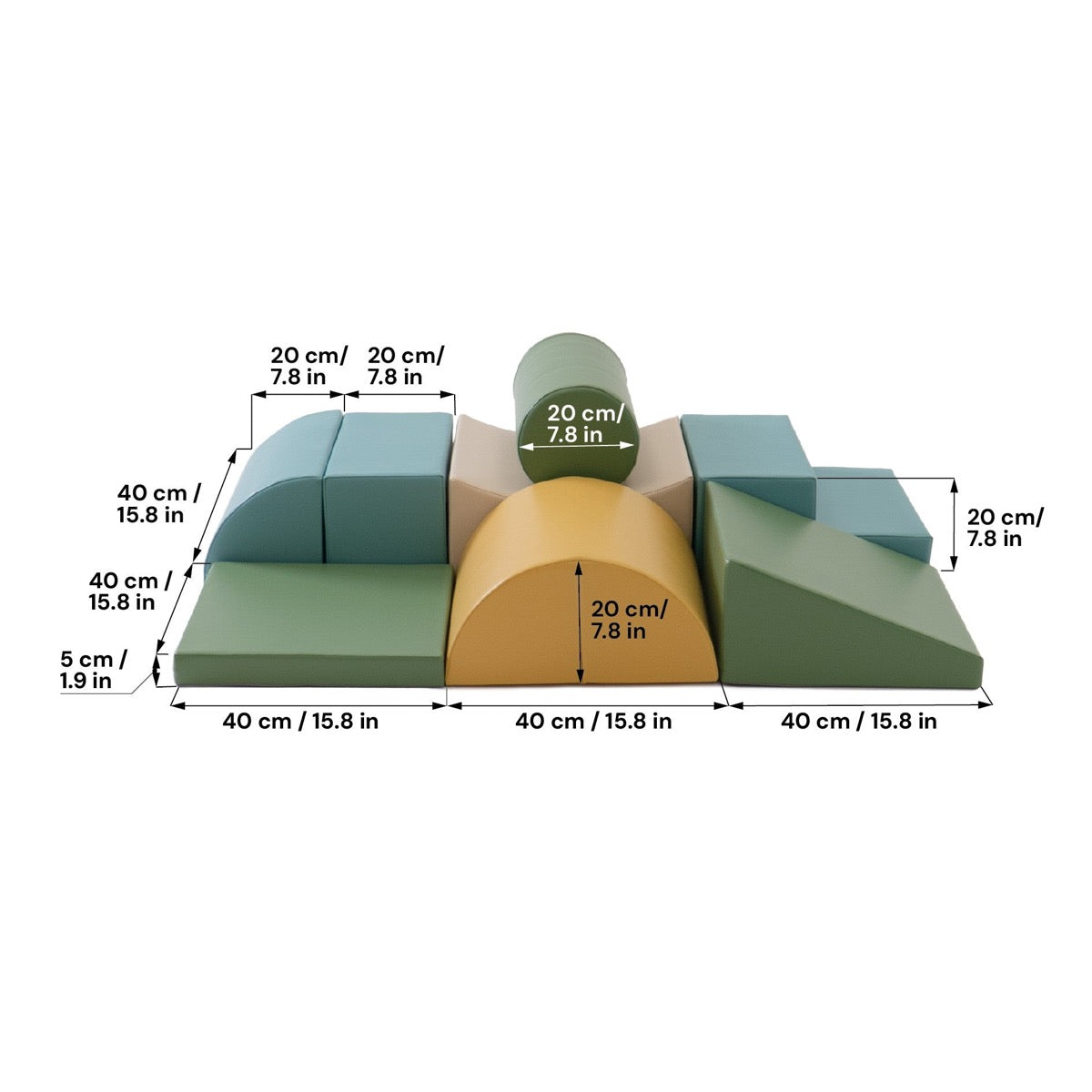 IGLU Soft Play 8 Foam Block Set – Pastel Turquoise