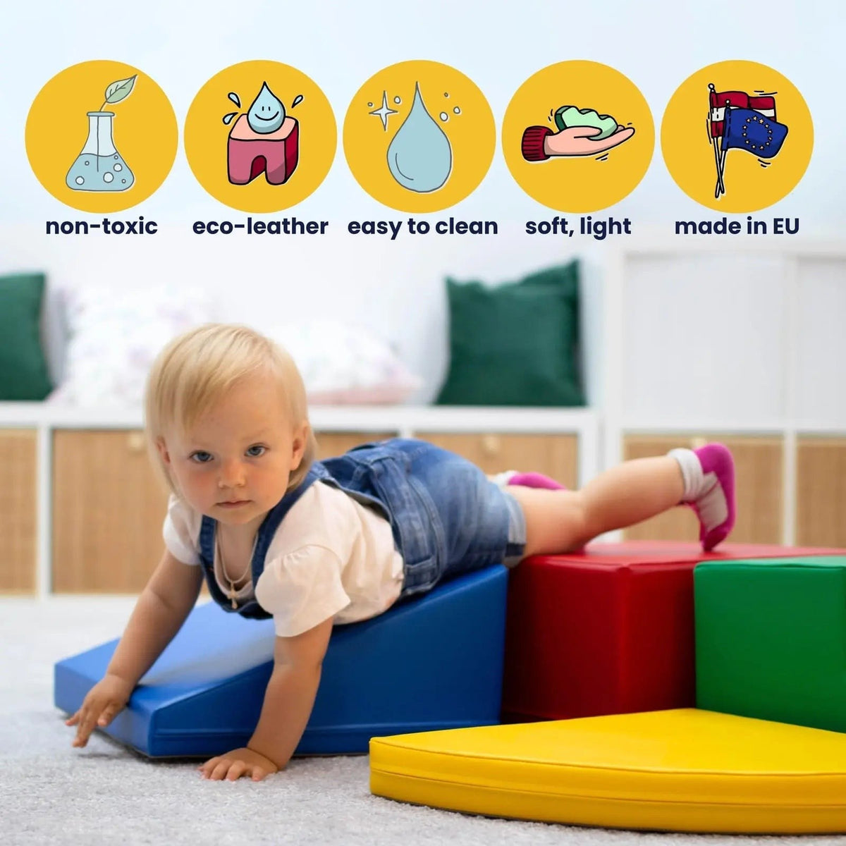 IGLU Soft Play 6 Foam Block Set – Explorer – Pastel Turquoise