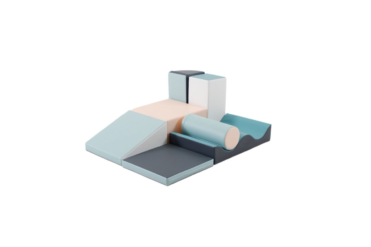 IGLU Discoverer foam block playset with slope, cylinder, and stacking blocks