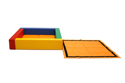 IGLU soft play ball pit with cover open – multicolor foam toddler play pit