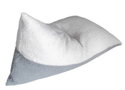 Cloud Lamb Duo sherpa bean bag showing cream and gray color contrast