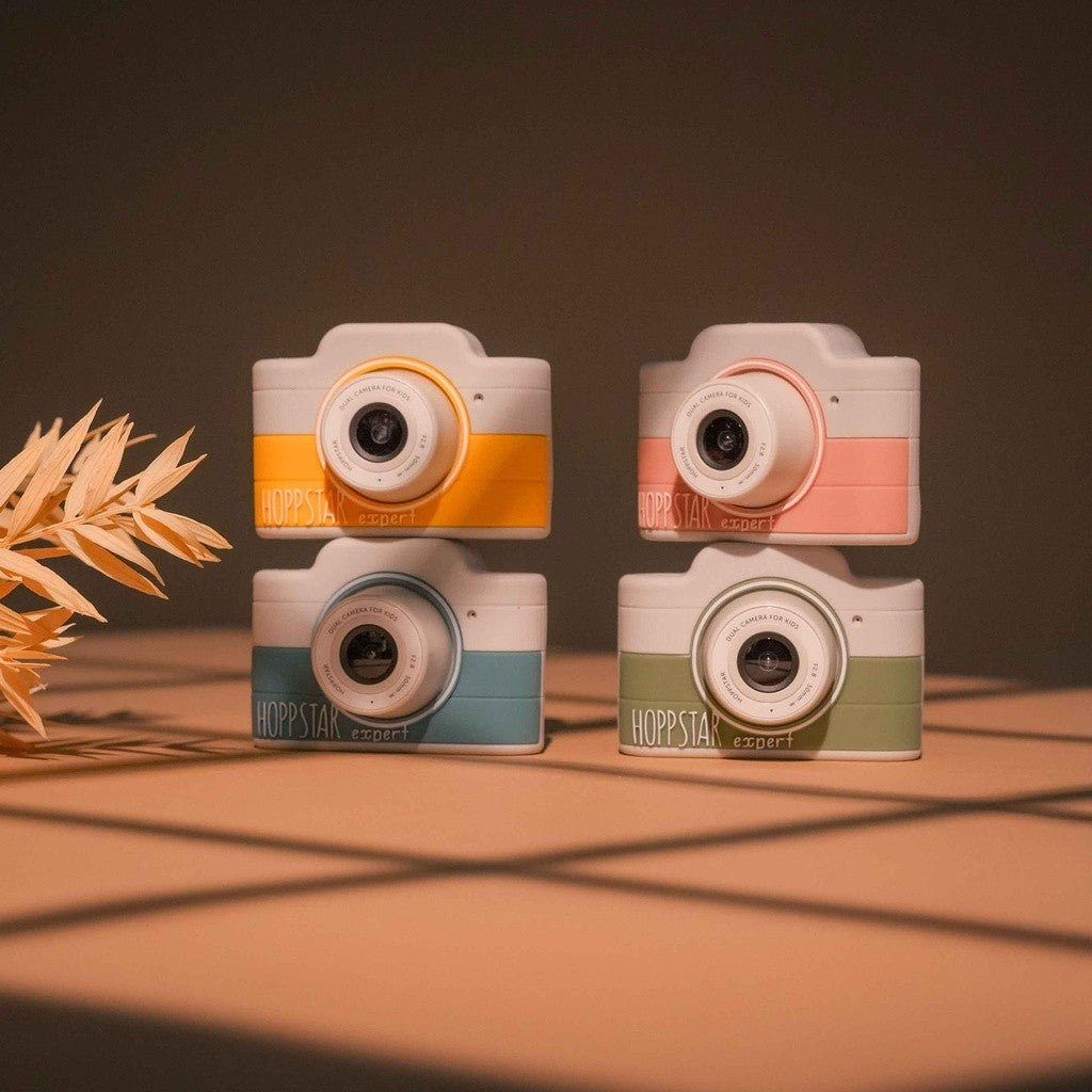 Hoppstar Expert kids cameras in all four colours: Citron, Blush, Yale and Laurel
