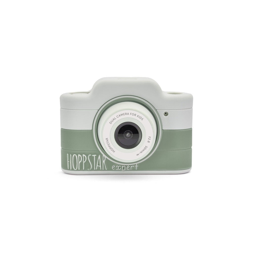Hoppstar Expert kids camera in Laurel green, front view