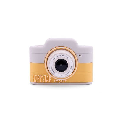 Hoppstar Expert kids camera in Citron yellow, front view