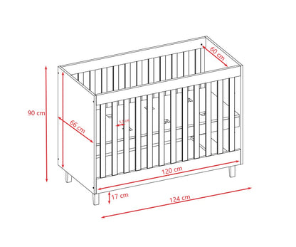Kocot Kids Baby Bed Kubi White Scandinavian Crib – close-up detail slat design white beechwood | Nestling