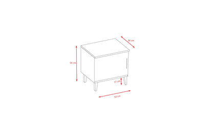 Kocot Kids Bedside Table Kubi Cashmere – open drawer and door storage compartment | Nestling