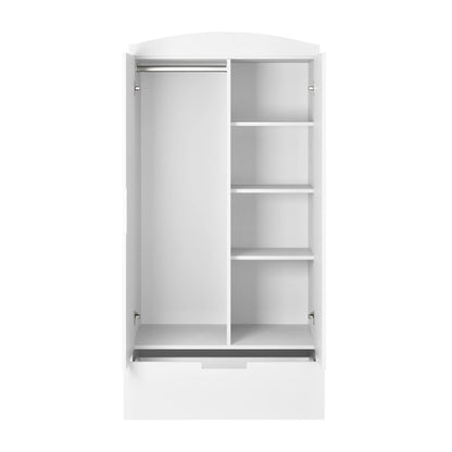 Kocot Kids Classic Wardrobe White Kids Room – interior view with hanging rail and shelf | Nestling
