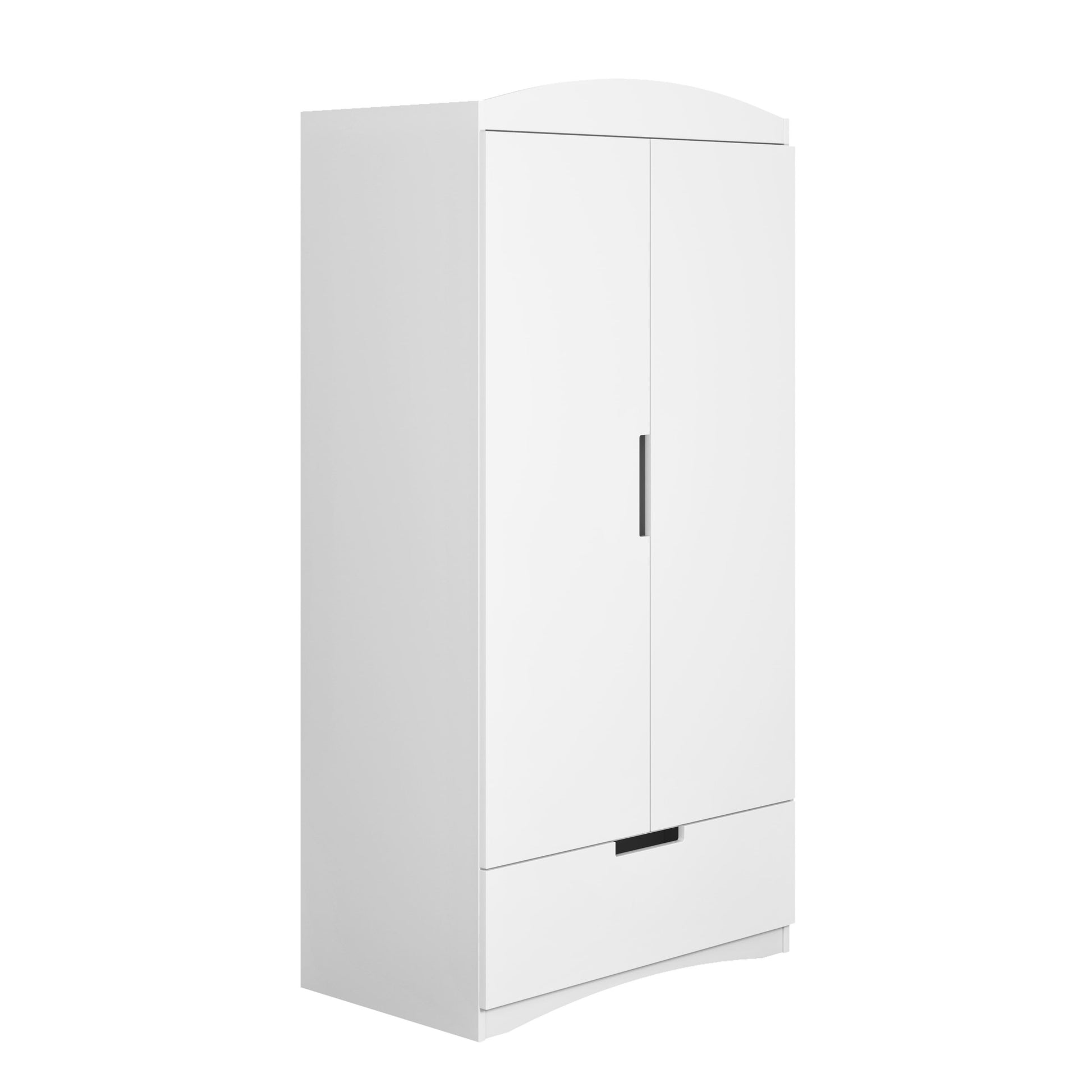 Kocot Kids Classic Wardrobe White Kids Room – open doors full interior with clothes rail | Nestling