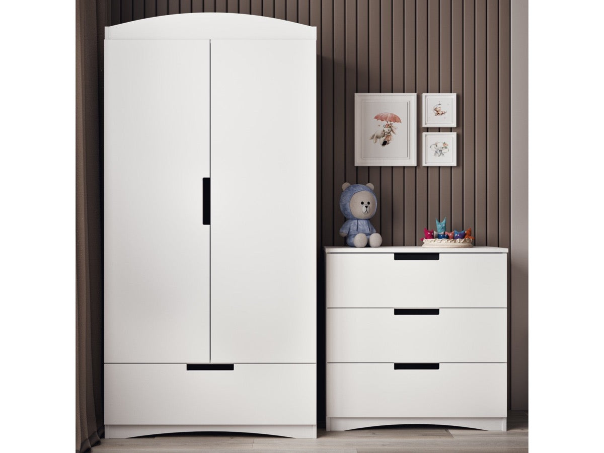 Kocot Kids Classic Wardrobe White Kids Room – lifestyle styled bedroom white minimalist | Nestling