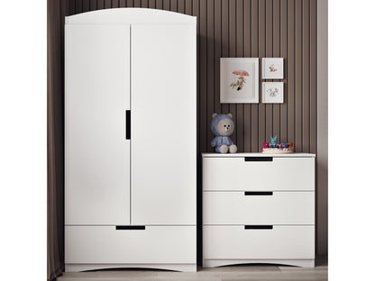 Kocot Kids Classic Wardrobe White Kids Room – lifestyle styled bedroom white minimalist | Nestling