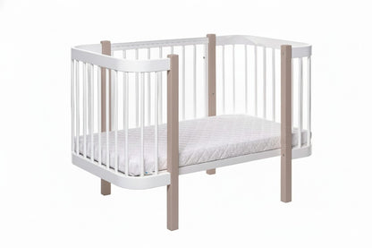KOTTO Baby Crib ELIN Cappuccino White Beechwood – adjustable mattress positions diagram | Nestling