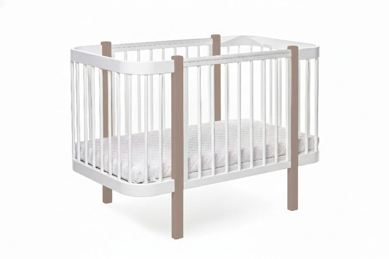 KOTTO Baby Crib ELIN Cappuccino White Beechwood – dimensions measurements crib chart | Nestling