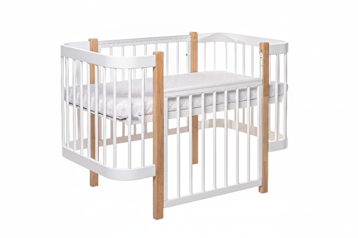 KOTTO Baby Crib ELIN Natural White Beechwood – dimensions measurements crib diagram | Nestling