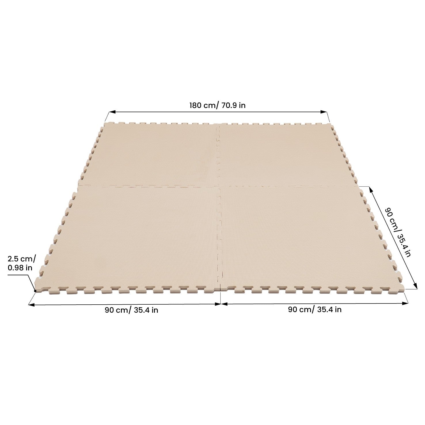 IGLU Large Foam Puzzle Mats – Beige & Dark Beige | Nestling