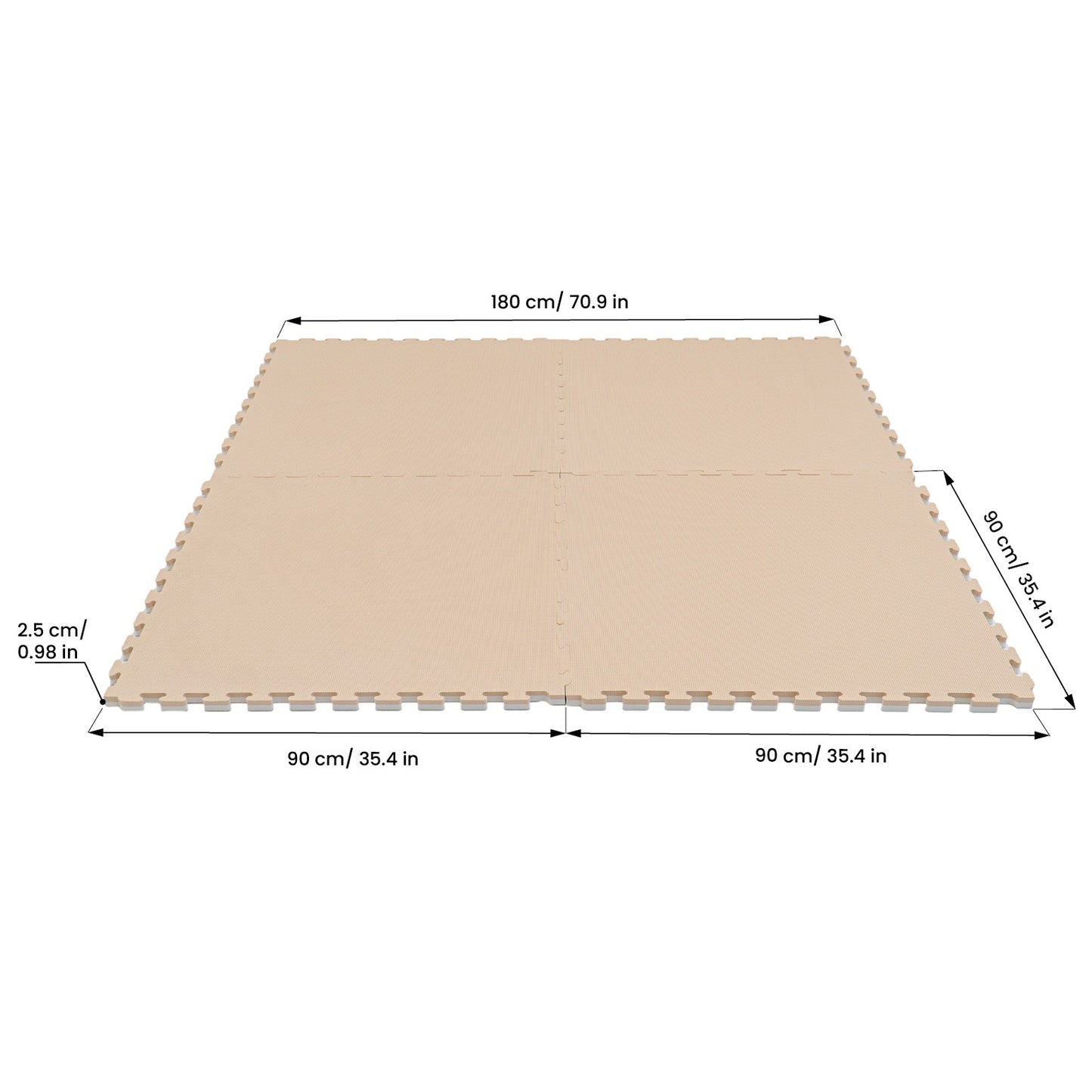 IGLU Large Foam Puzzle Mats – Beige & White | Nestling