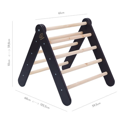 MeowBaby Black Ladder House Kids Playhouse – close-up of black wooden ladder rungs | Nestling