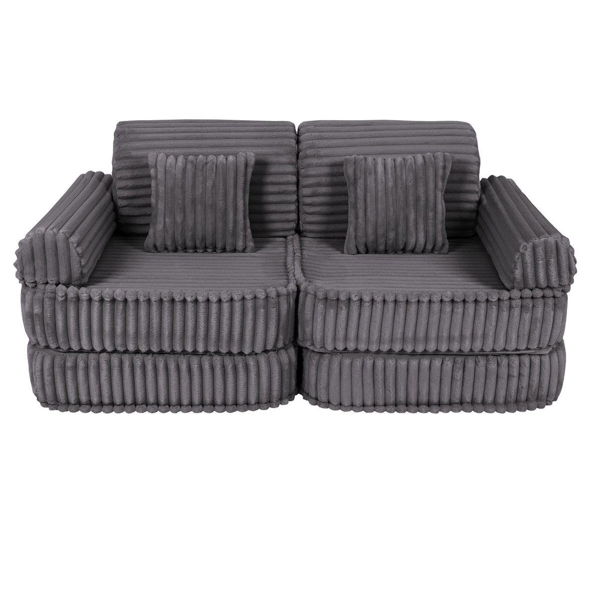 MeowBaby Medium Modular Sofa – Churros – Jurassic Grey