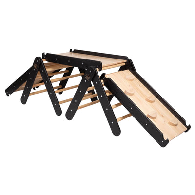 MeowBaby Triunghi de cățărat cu tobogan & Frame – Black