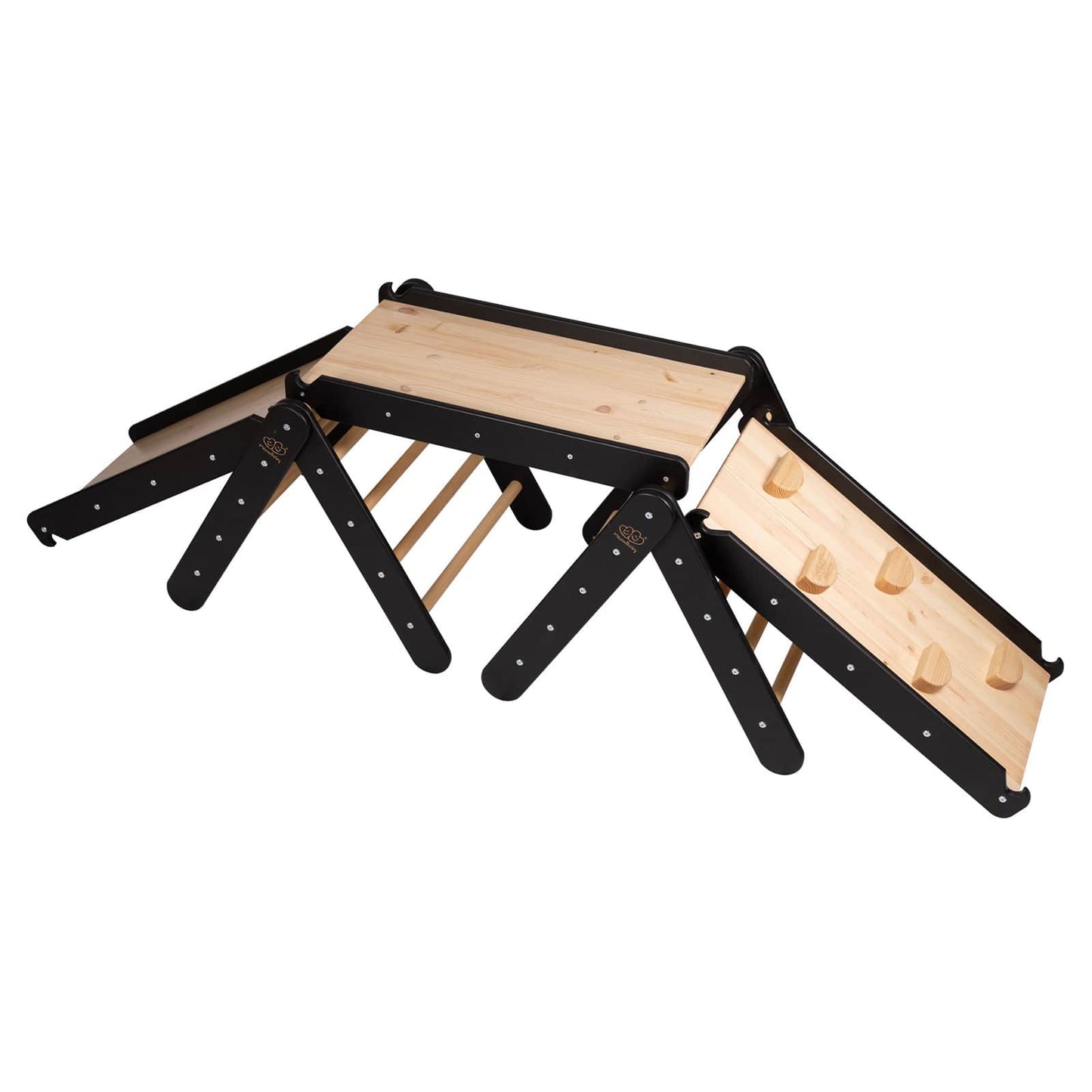 MeowBaby Climbing Triangle with Slide and Frame Black – child climbing black triangle gym | Nestling