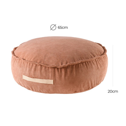 MeowBaby Corduroy Round Pouf Brick Designer Kids Seat – dimensions 65cm diameter 20cm height | Nestling
