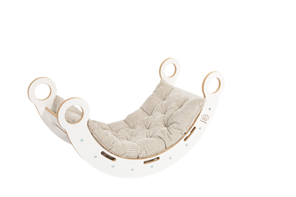MeowBaby Dream Rocker with Slide & Ladder – White – kid riding wooden rocking horse toddler | Nestling