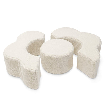 MeowBaby Foam Flower Shape Set – Bearly Cream – 3 modular foam pieces separated for creative play | Nestling