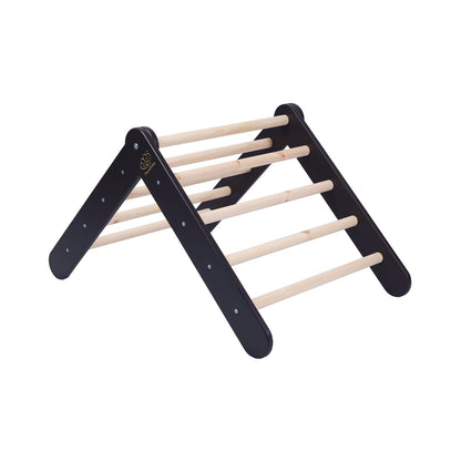 MeowBaby Kids Ladder with Slide and Climbing Wall Black – kids climbing the black ladder gym | Nestling